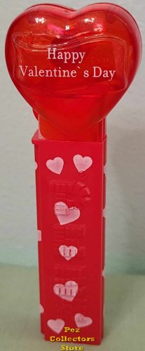 (image for) 2008 Red Crystal Heart Pez - White Happy Valentines Day Loose