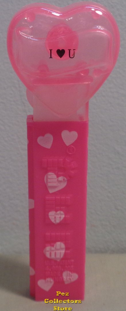 (image for) 2009 Tall Cloudy Pink Crystal Valentine Heart - I Heart U Loose - Click Image to Close