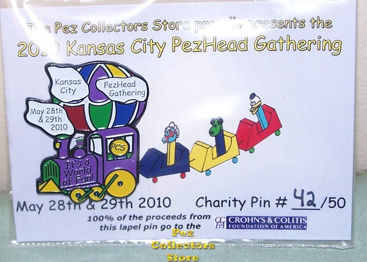 (image for) 2010 KC PezHead Gathering CCFA Charity Lapel Pin - Click Image to Close