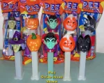 2012 Halloween Pez Pumpkin, Vampire, Bat, Witch, Jack-o-lantern