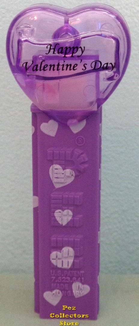 (image for) 2012 Lavender Purple Crystal Valentine Heart Pez Black HVD Loose - Click Image to Close