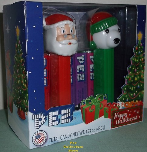 (image for) Retired 2013 Happy Holidays Pez Gift Set Santa Christmas Bear