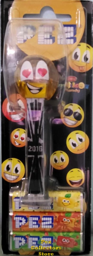 (image for) 2018 UK PEZ Gathering Purple Crystal LOL Emoji Floral Print Brown Stem MOC