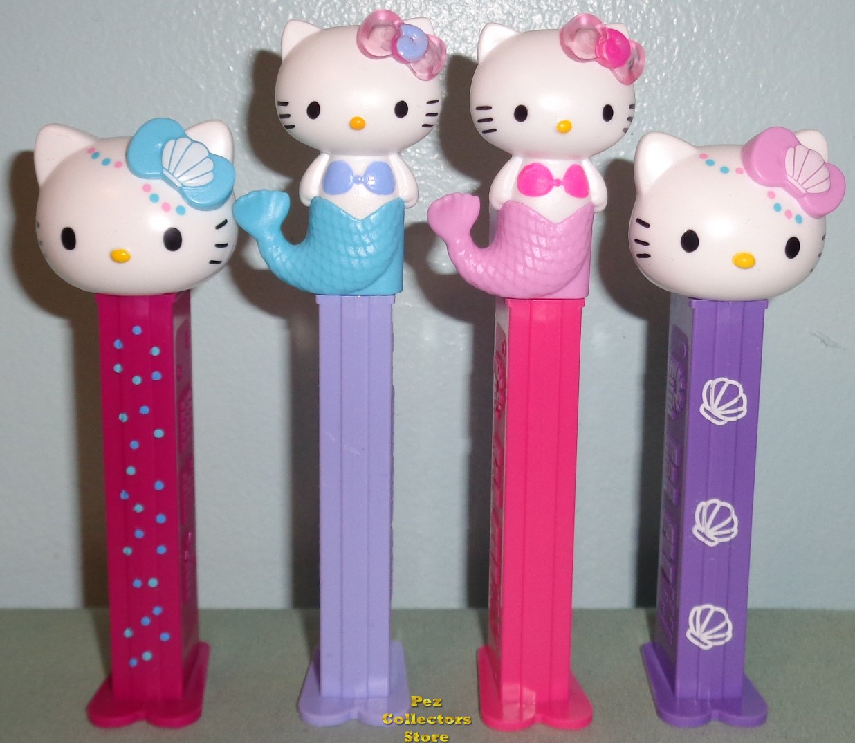 (image for) 2019 Euro Hello Kitty Mermaids and Shells Pez Set - Click Image to Close