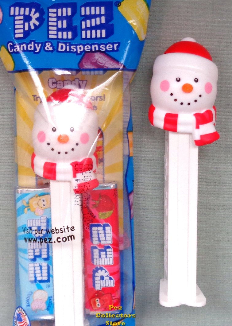 (image for) 2019 Beanie Cap Snowman with Red and White Scarf Pez - Click Image to Close