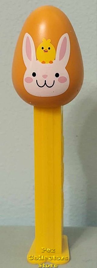 (image for) 2021 Orange Easter Egg Pez with Rabbit and Chick Loose