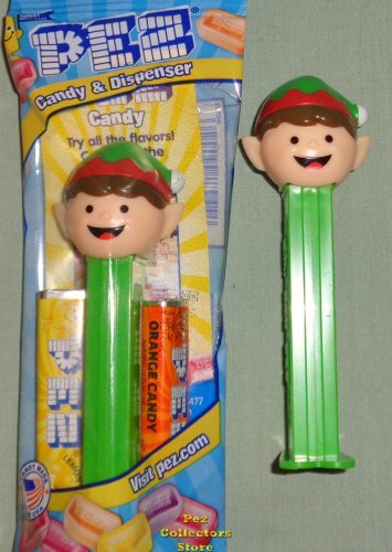 (image for) 2021 Christmas Elf Green with Red Trim Pez Mint in Bag