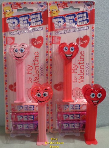 (image for) 2021 Valentine Pez Heart Silly and Happy Lighter Variations MOC