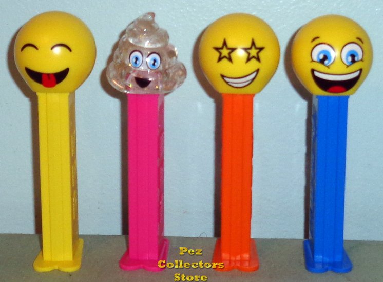 (image for) 2022 European Emoji Tongue, Star, Glitter Poop, Laughing Pez - Click Image to Close