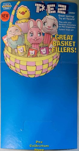 (image for) Easter Basket with Egg Baby Pez 24ct Counter Display Header Card with orange NEW sticker