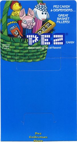 (image for) Easter Basket with Vintage FEB Pez 24ct Counter Display Header Card