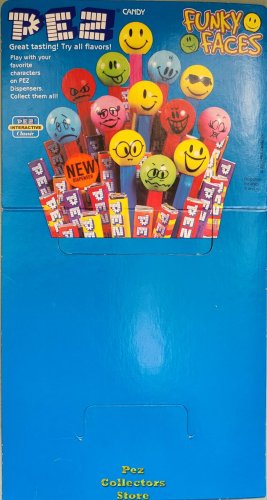 (image for) Funky Faces Pez 24ct Counter Display Header Card with Orange NEW Sticker