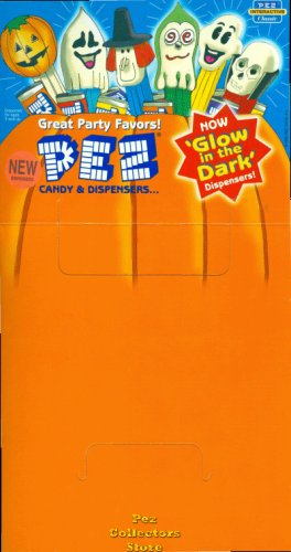 (image for) Halloween GITD Ghosts Pez 24ct Counter Display Header Card with Orange NEW Sticker