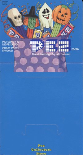 (image for) Halloween Skull Polly Pumpkin Naughty Neil non-glow Pez 24ct Counter Display Header Card