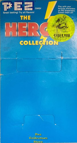 (image for) The Heroes Collection Pez 24ct Counter Display Header Card with Green Spiderman Sticker