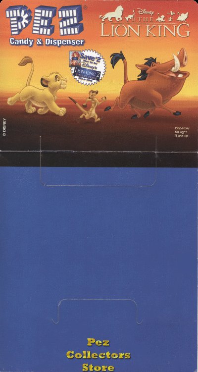 (image for) Lion King Pez 24ct Counter Display Header Card