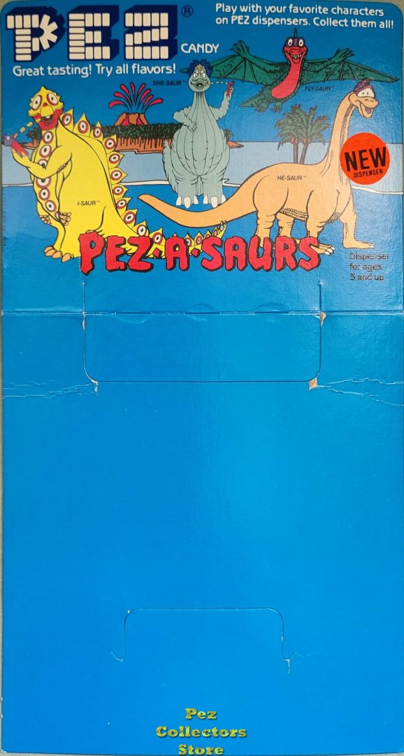 (image for) Pez-a-saurs Pez 24ct Counter Display Header Card with Orange NEW Sticker