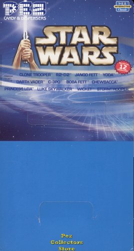 (image for) 2002 Star Wars Light Saber Pez 24ct Counter Display Header Card