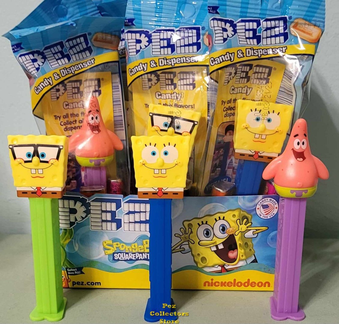 Modal Additional Images for 2024 Smiling SpongeBob Pez on Blue Stem MIB