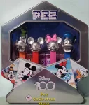 Disney 100 Yrs Mickey Minnie Donald Goofy Platinum Pez Gift Tin