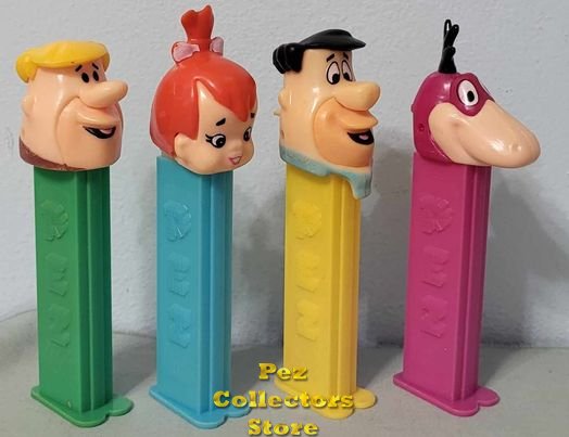 (image for) Complete Set of Discontinued Flintstones Pez Loose Austria 3.9 Stems