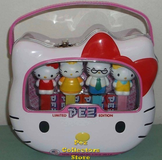 (image for) 40th Anniversary Hello Kitty Pez Tin with Mama, Papa, Mimi - Click Image to Close