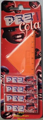 (image for) European Cola Pez Candy 4 Refills with PEZ Triangle Ruler