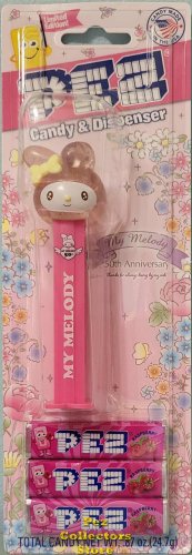 (image for) Limited Ed. 50th Anniversary Pink Glitter Crystal My Melody Yellow Bow Pez MOC