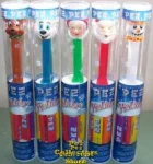 Set of 5 Christmas Pez in Snowflake 2006 Holiday Tube