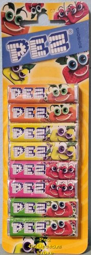 (image for) 8 rolls European PEZ Assorted Fruit Flavors Dated 05 2004 MOC Shrink Wrap