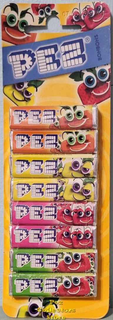 (image for) 8 rolls European PEZ Assorted Fruit Flavors Dated 05 2004 MOC Shrink Wrap