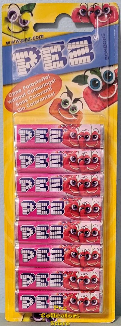 (image for) 8 rolls European PEZ Cherry Fruit Mix Dated 10 2008 MOC