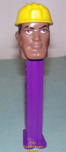 (image for) Black Construction Worker AA Emergency Hero Pez Loose