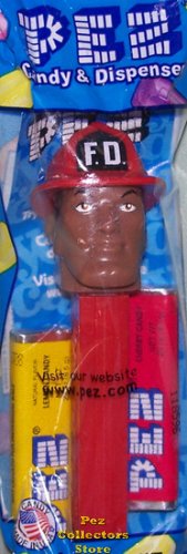 (image for) Black Firefighter AA Emergency Hero Pez MIP!