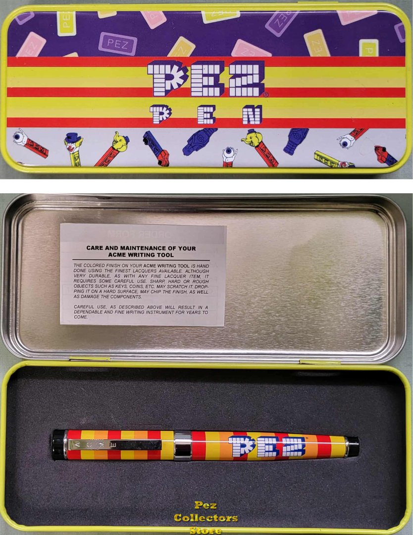 (image for) ACME PEZ STRIPES Archived 1999 Roller Ball Ink Pen Writing Tool