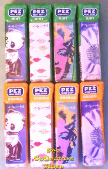 (image for) Andy Warhol Pez Mini Mints European Series Set of 8