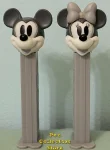 (image for) 80th Anniversary Retro Grey Scale Mickey and Minnie Ltd. Ed PEZ Pair Loose