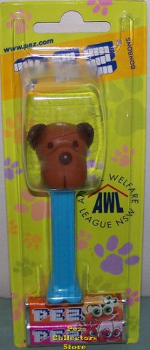 (image for) Original 2004 AWL Barky Brown Pez on Blue Stem MOC