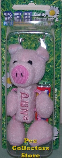 (image for) Barnyard Babies Daisy and Grass Pig Keychain - Click Image to Close
