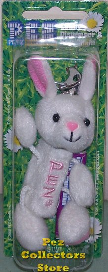 (image for) Barnyard Babies Daisy and Grass White Bunny Keychain - Click Image to Close