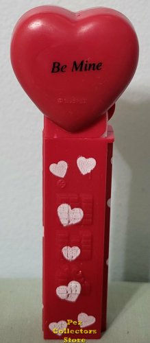 (image for) ERROR Printed on Back of Heart 2005 Be Mine Heart Pez Maroon printed stem Loose