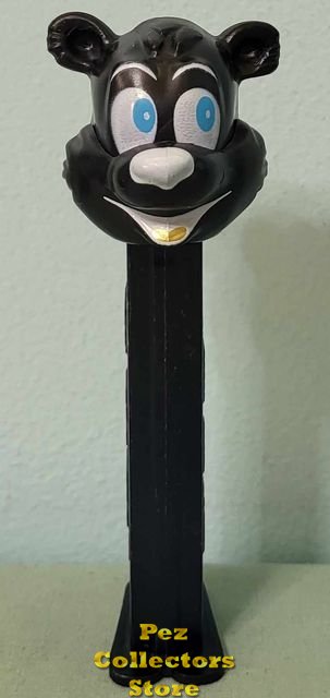 (image for) Misfit Icee Bear Pez Black Face on Black Stem Gold Tongue