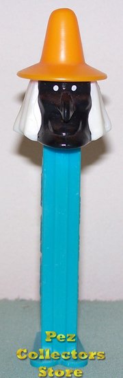 (image for) Misfit Witch Pez Black Face Orange Hat Blue Stem Loose