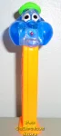 Blue Colored Crystal Bubbleman Pez on Neon Orange Stem