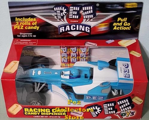 (image for) Blue Pez Indy Style Race Car Pull-n-Go Action