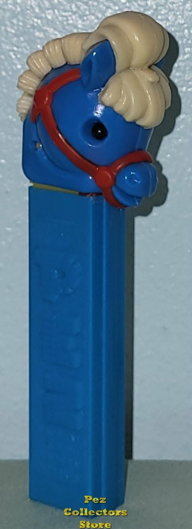 (image for) Blue Pony Go Round Pez Red Bridle White Mane on Blue 2.6 Austria NF Stem