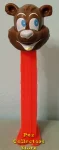 (image for) Misfit Icee Bear Pez Brown Face on Neon Red Stem Gold Tongue