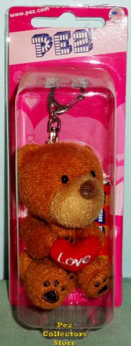 (image for) 2011 Pez Valentines Plush Brown Teddy Bear Small Heart Pillow