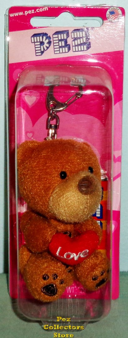 (image for) 2011 Pez Valentines Plush Brown Teddy Bear Small Heart Pillow