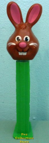 (image for) Bucktooth Chocolate Bunny Pez on Green Stem MIB